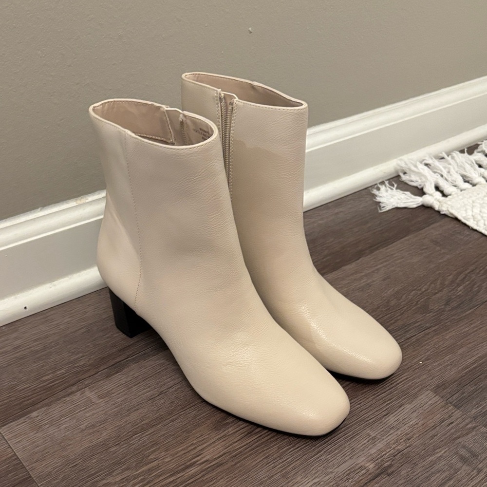 Elegant Cream Ankle Boots